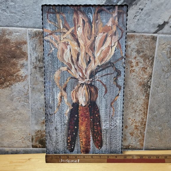 RTC Indian Corn Painting Corrugated Galvanized Iron Framed Signed Spradlin 2019 - Picture 9 of 15